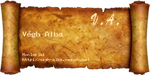 Végh Alba névjegykártya