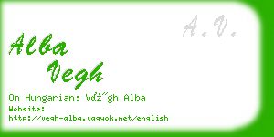 alba vegh business card